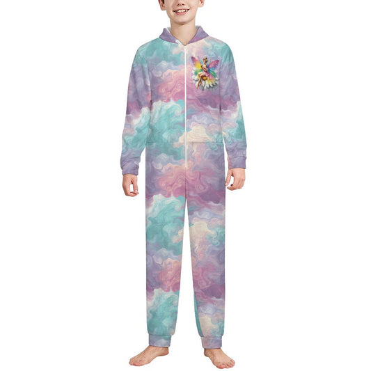 Fairy, Youth Flannel Footless Zip up Pajama Jumpsuit