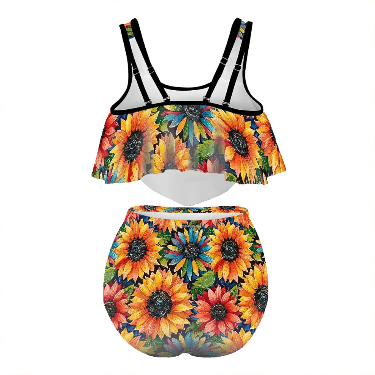 Bigfoot / Sasquatch Daisies, Plus Size Women Bikini Flowy, Ruffle Top Swimsuit