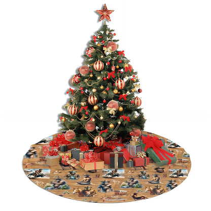 20 Bigfoot Sasquatch Designs, Plush Christmas Tree Skirt