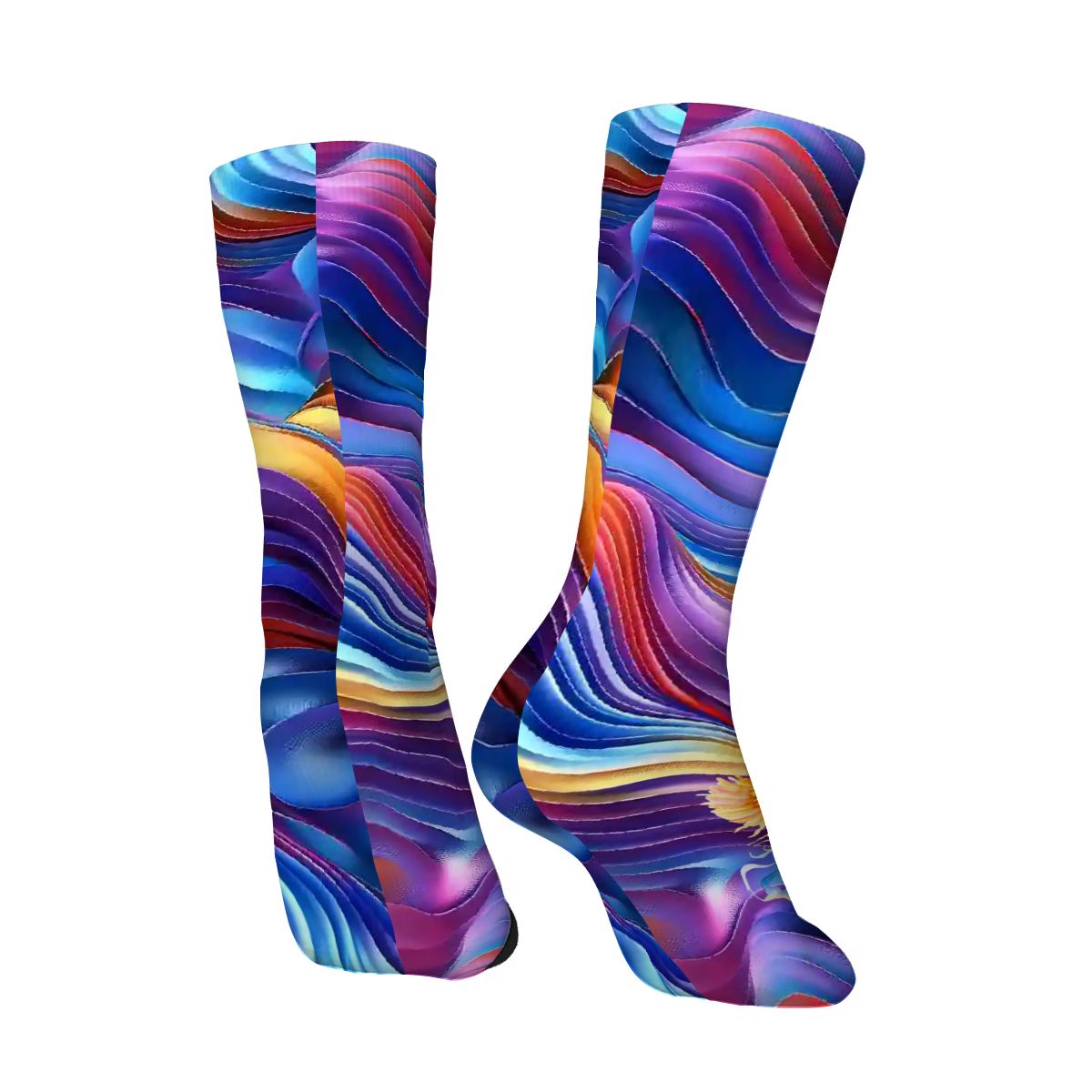 Fairy on Rainbow Design, Polyester Crew Socks
