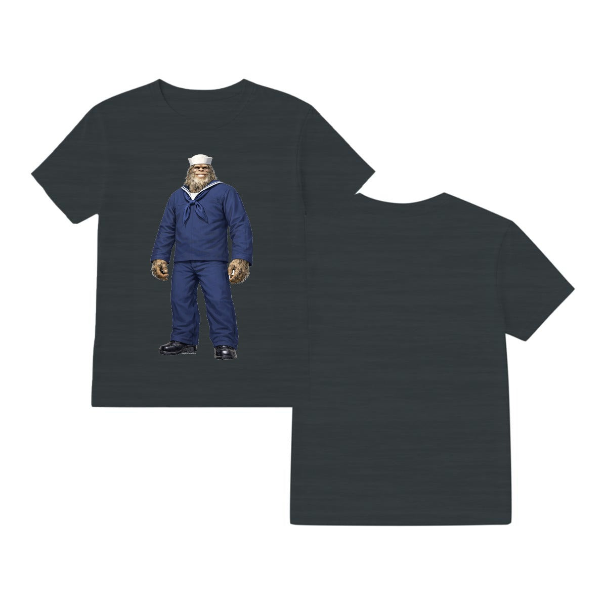 Bigfoot Sasquatch Navy ManGildan 5000  T-Shirt