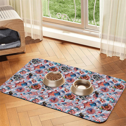 8 Patriot Designs, Waterproof Pet Food Mat