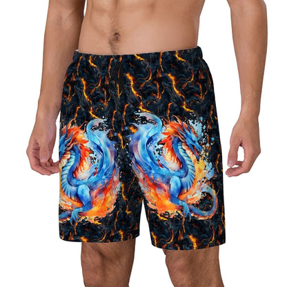 Dragon, Men Beach Shorts / Swim trunks with 4 Pockets