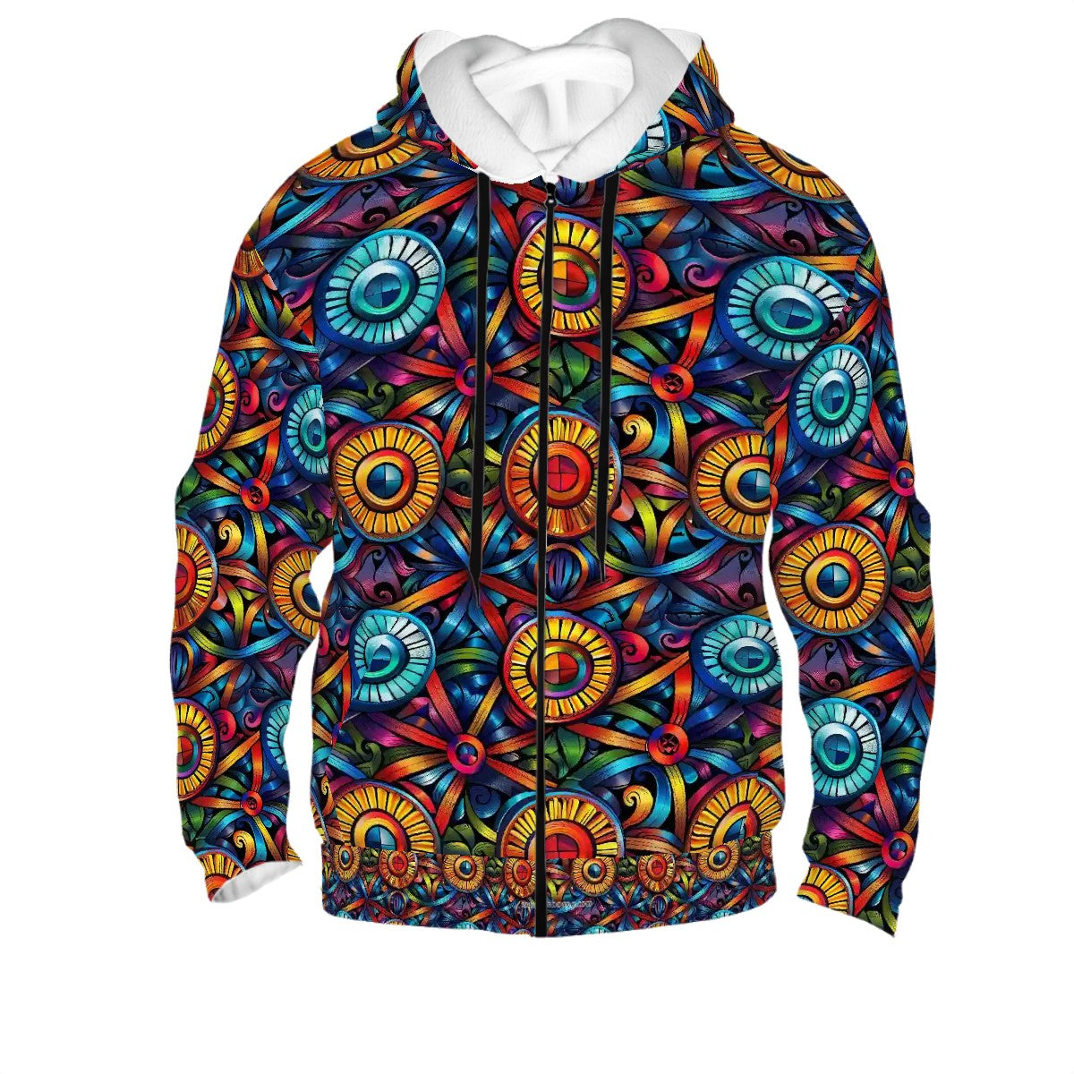 Psychedelic Designed Adult Zip Up Hoodie