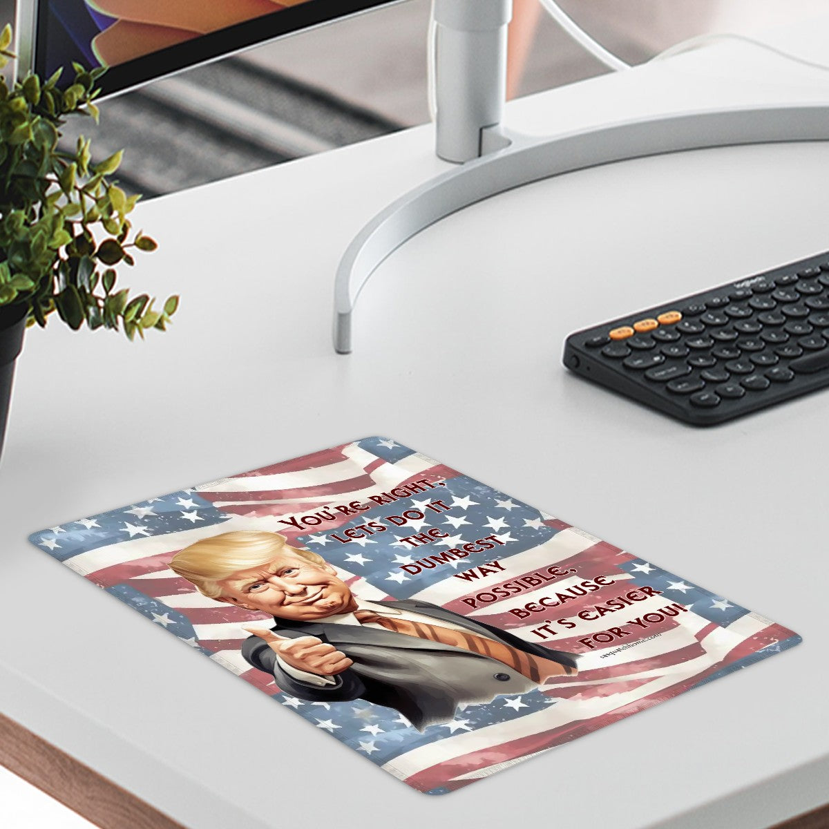 Donald Trump, MAGA, 9” x 7” Round Mouse Pad w/ Anti Slip Base