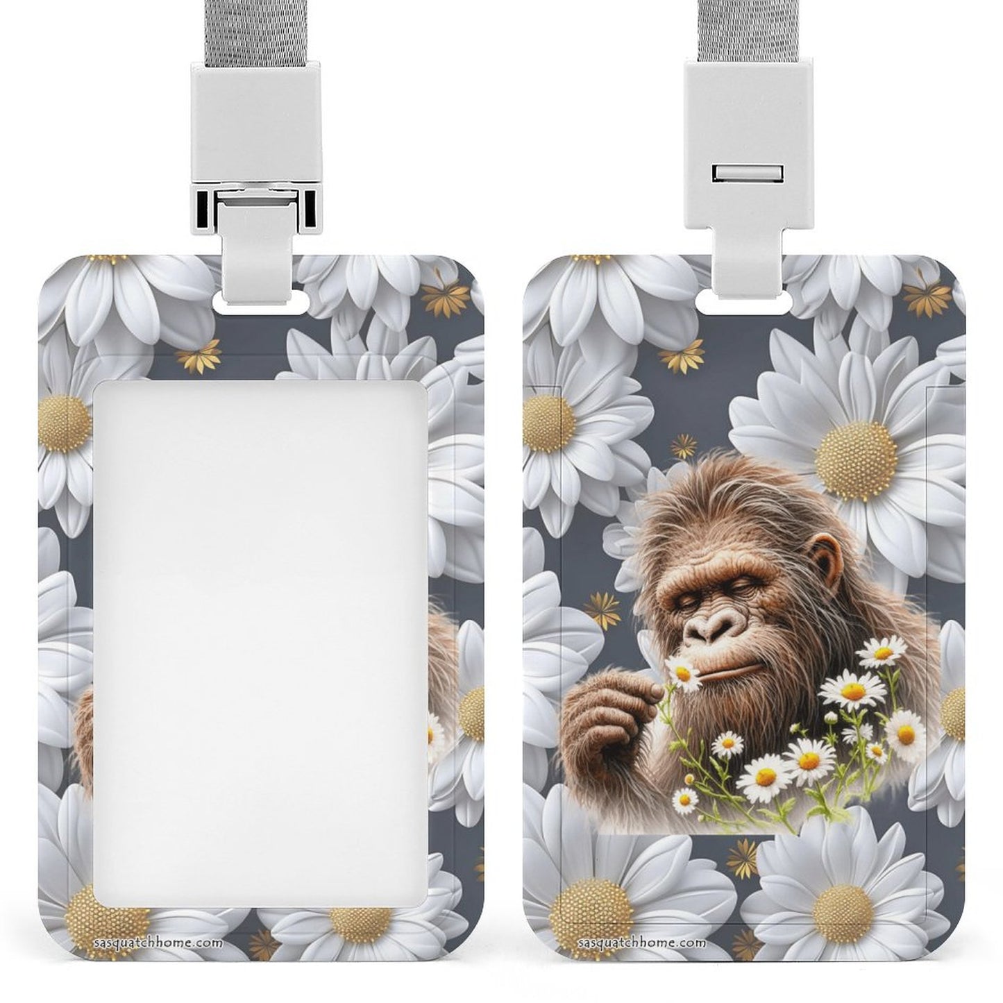 Sasquatch "Smell the Flowers" Vertical ID Badge Holder