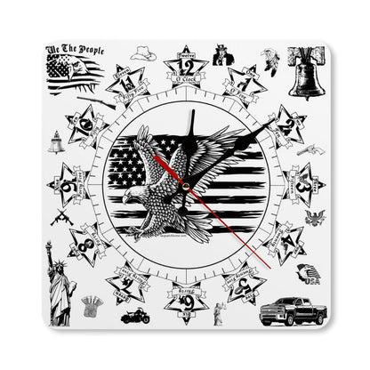 Patriotic Square Wall Clock