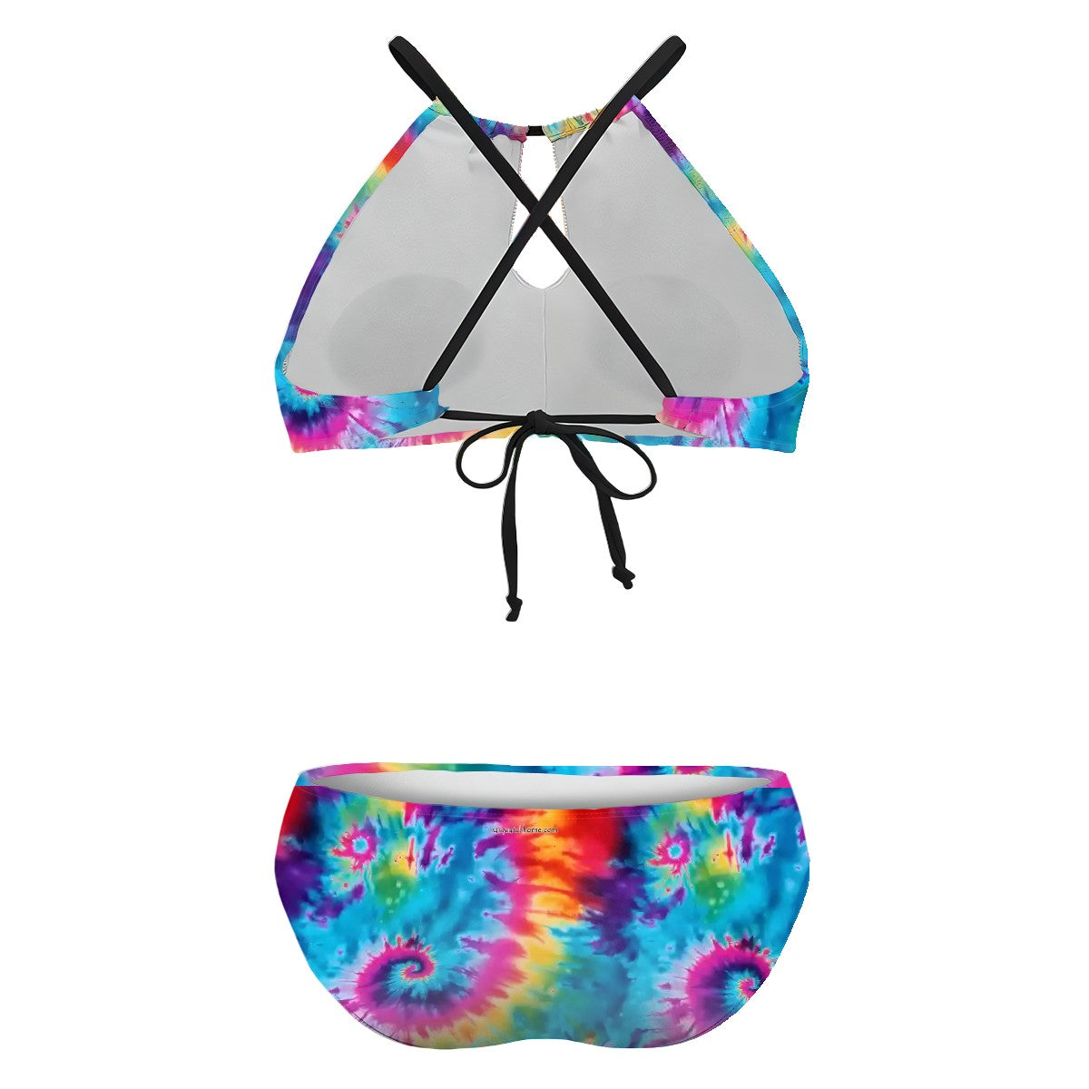 19 Tie Dye Designs, Plus Size High-Waisted Bikini Customized Services