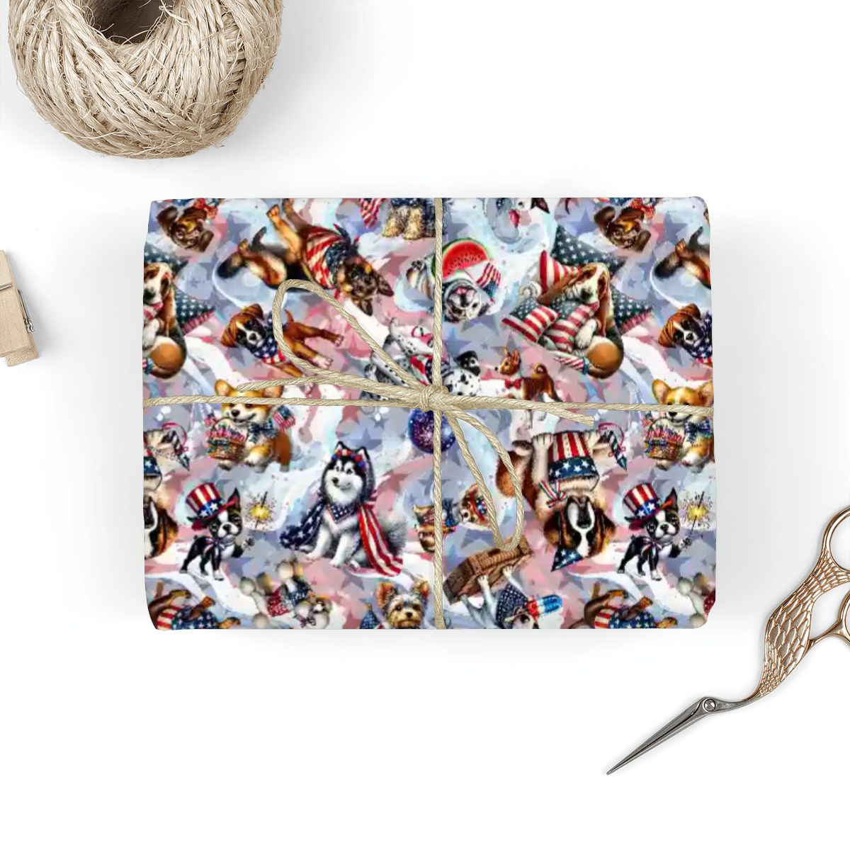 8 Patriotic Designs, 3 Pack Gift Wrapping Paper Sheets