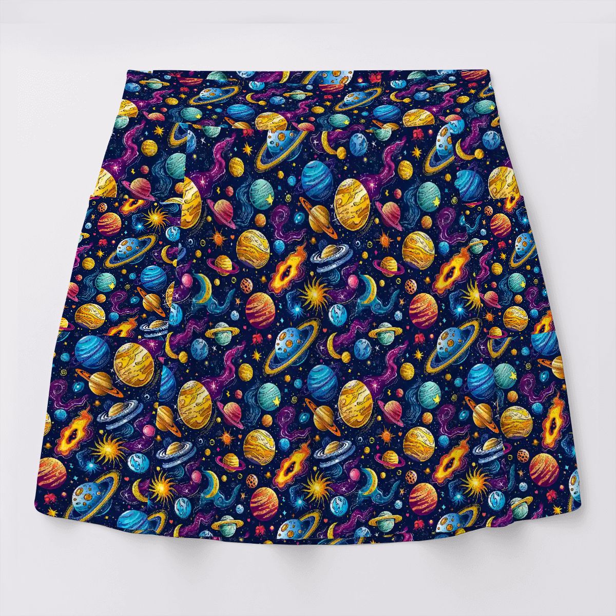 12 Galaxy / Outer Space Designs, Women’s Milk Silk Sports Skorts with Pockets