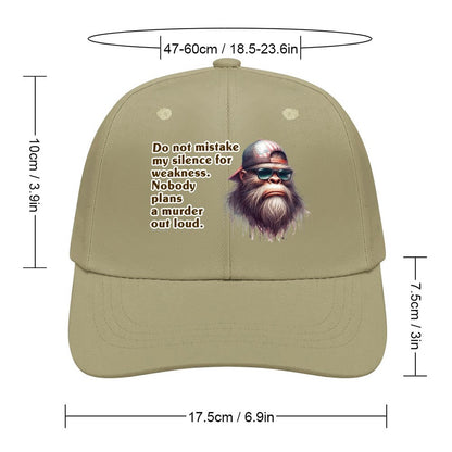 Bigfoot, Sasquatch “Do Not Mistake..", Polyester Baseball Cap (Front Printing)
