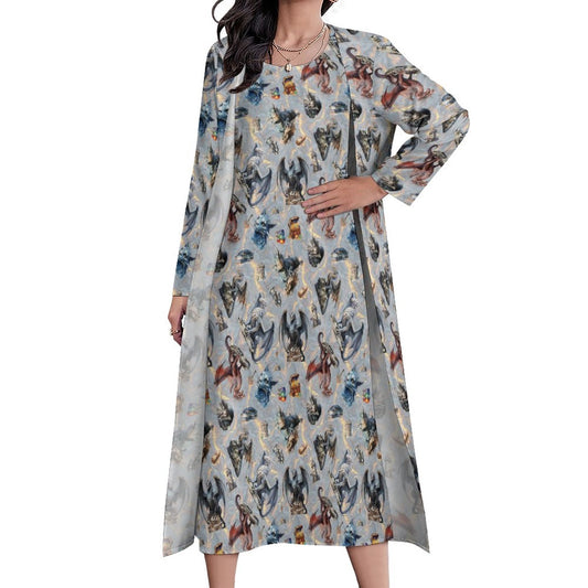 10 More Misc Designs Women’s Long Dress with Cardigan
