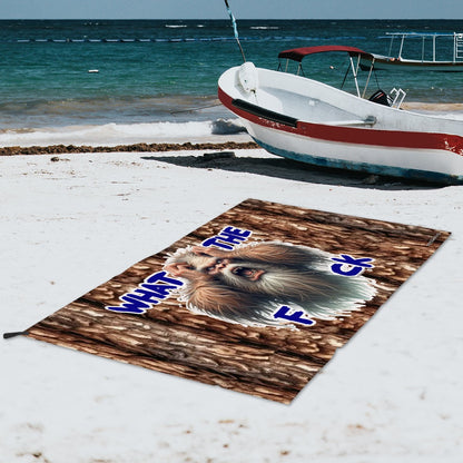 63” x 31.5” Microfiber Bath Sheet / Beach Towel - Bigfoot, Sasquatch, "WTF"