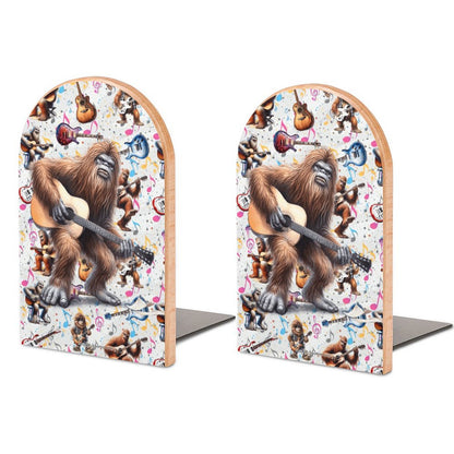 Bigfoot Playing Guitars, Wood Bookends