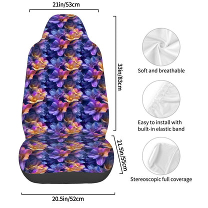 10 Flower Designs, Set of 2 Front Auto Seat Cover