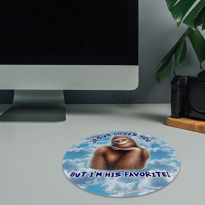 Bigfoot / Sasquatch, 8” Round Mouse pad – Anti slip rubber