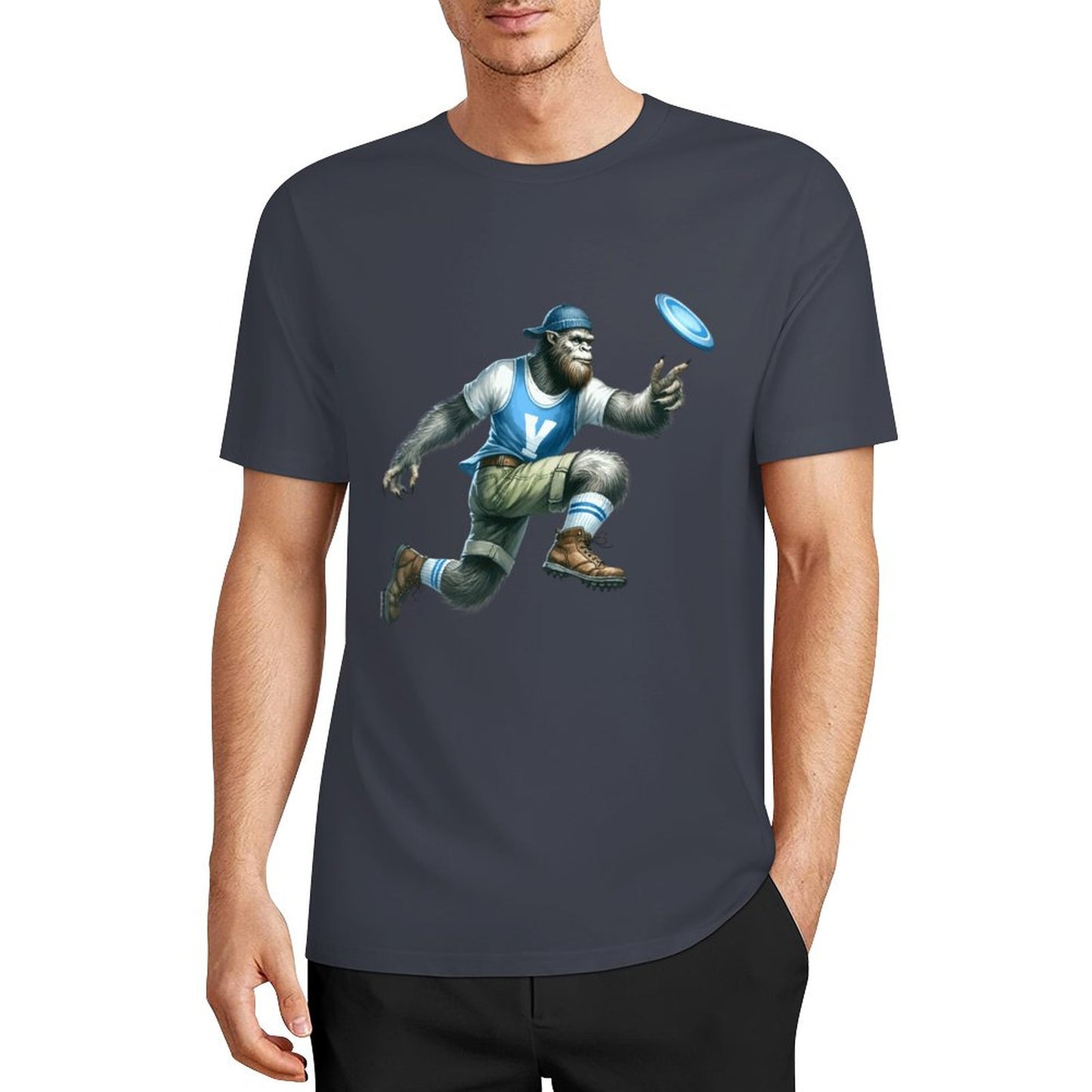DTF 160gsm Cotton Men's Short Sleeve T-shirt (Front Printing)