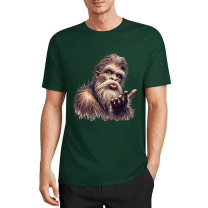 Bigfoot - Sasquatch Blowing Kiss Short Sleeve Cotton T-Shirt