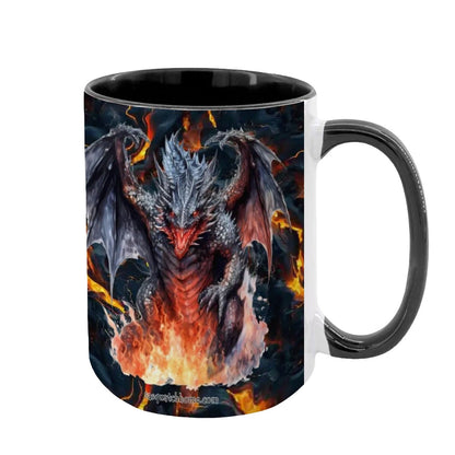 Fire Dragon, Large 15 Ounce Colorful Mugs – Made In USA