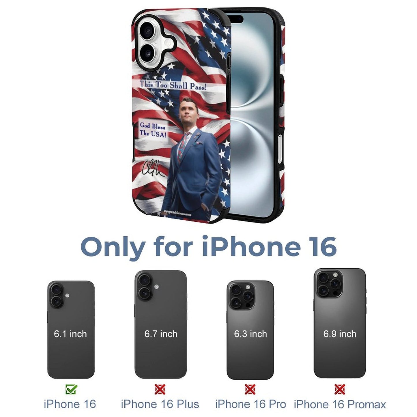 Charlie Kirk Memorial Microfiber Case for iPhone 16 Series