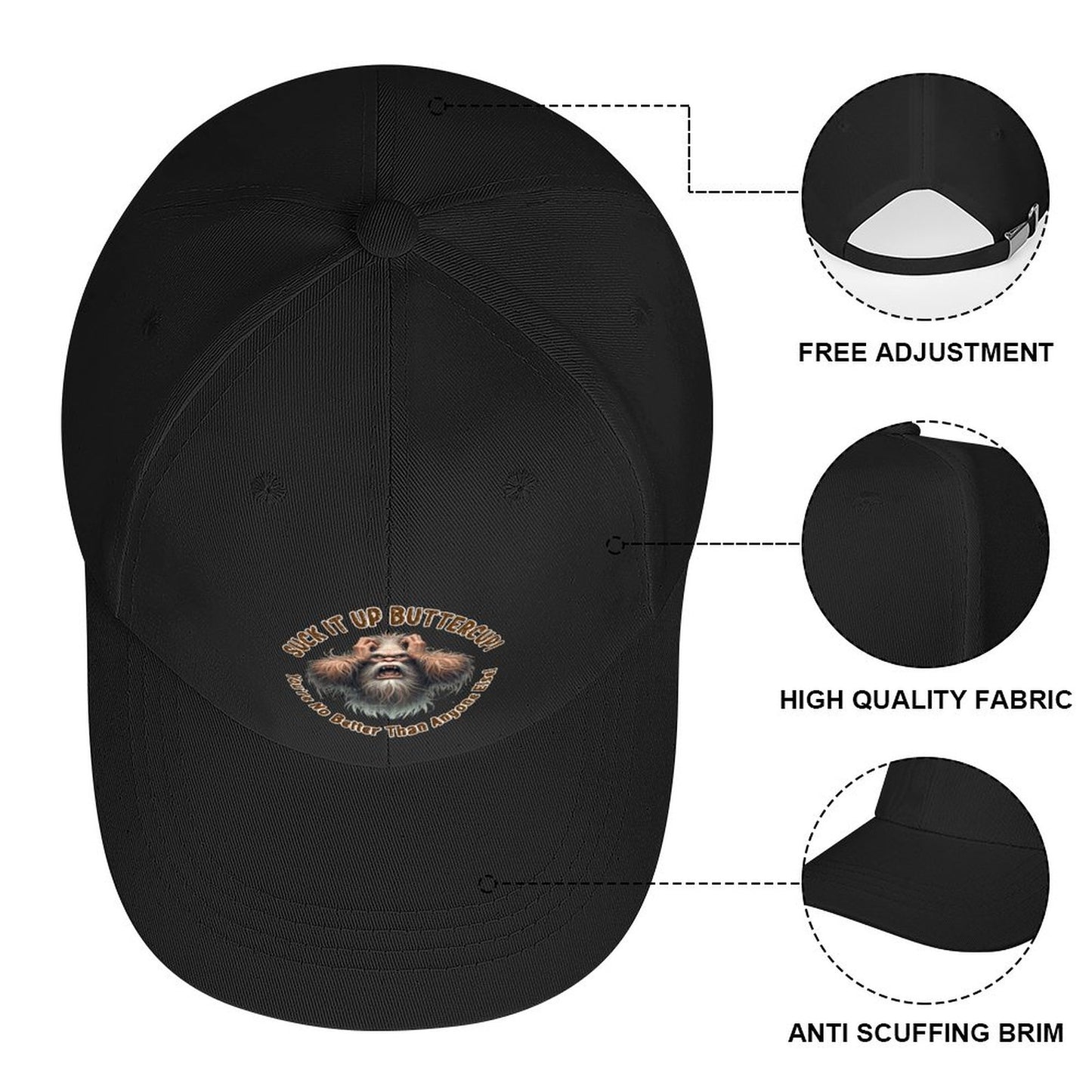 Bigfoot, Sasquatch “Suck it up..", Baseball Cap – 8 Colors