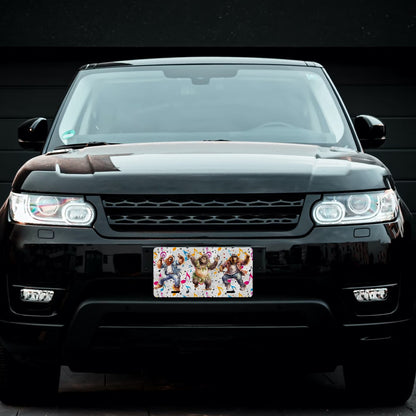 Dancing Bigfoot, Sasquatches Dancing - Automotive Vanity Plate, 12"x6", Aluminum License Plate