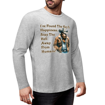 Cowboy Bigfoot / Sasquatch, "I found the key...", Cotton Unisex Long Sleeve T-shirt