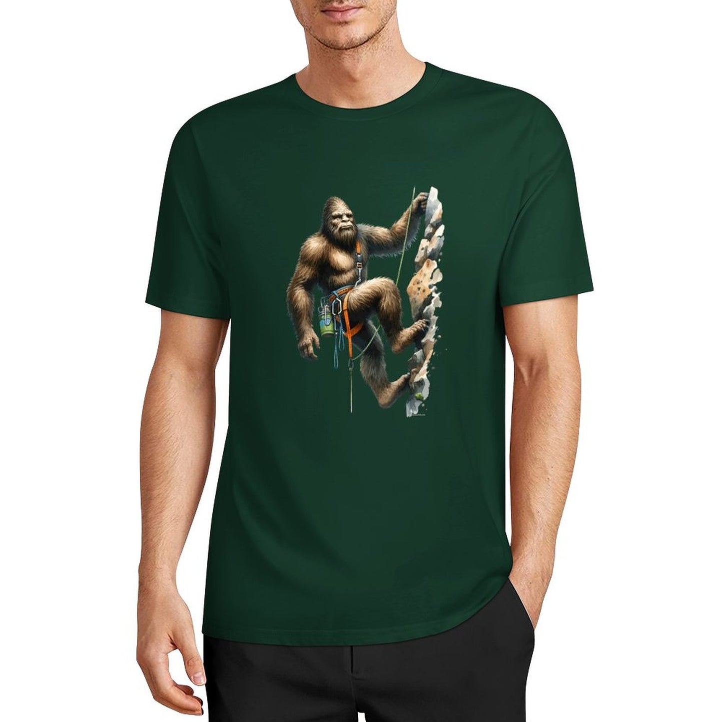Bigfoot - Sasquatch Rock Climber Short Sleeve Cotton T-Shirt