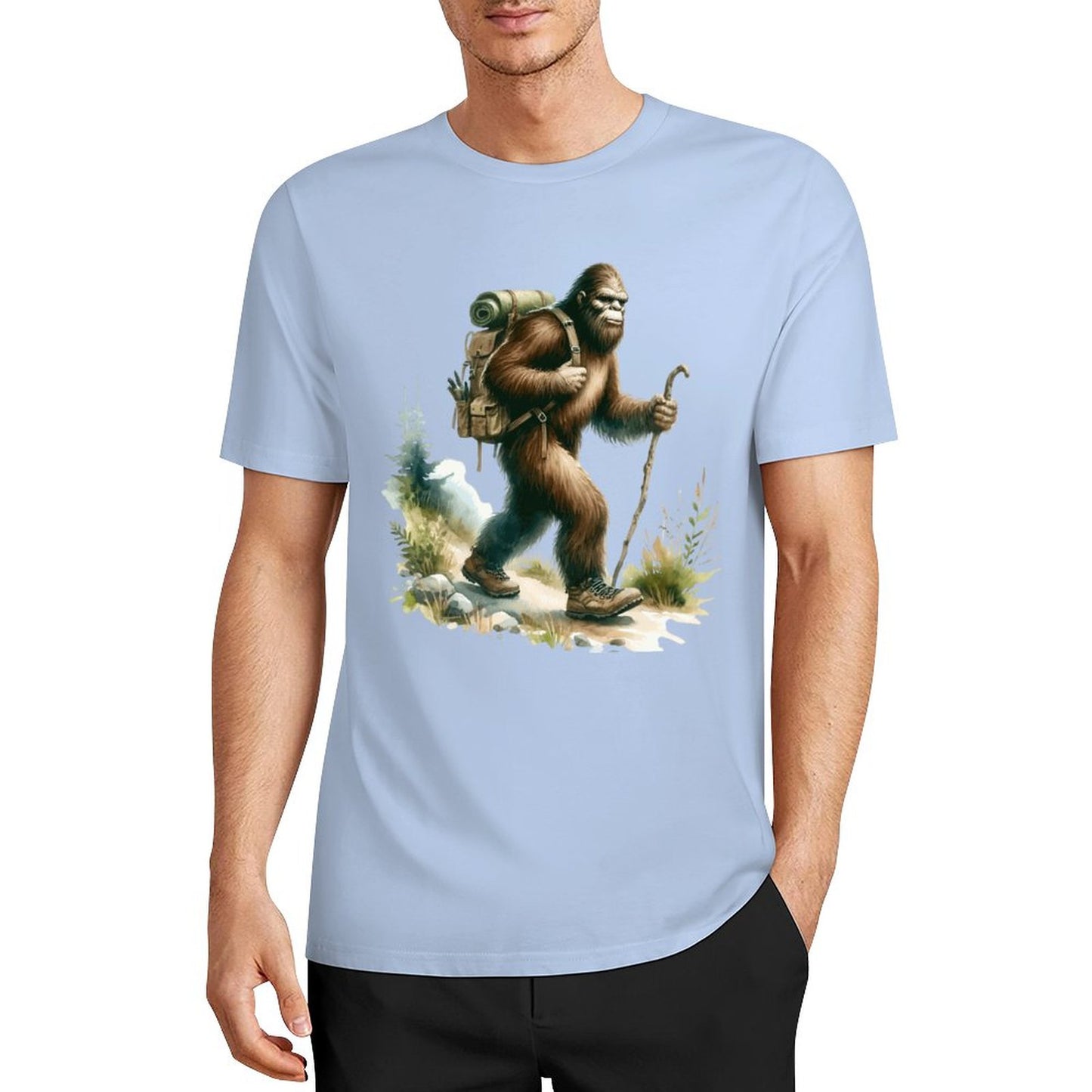 Bigfoot - Sasquatch Hiking Short Sleeve Cotton T-Shirt