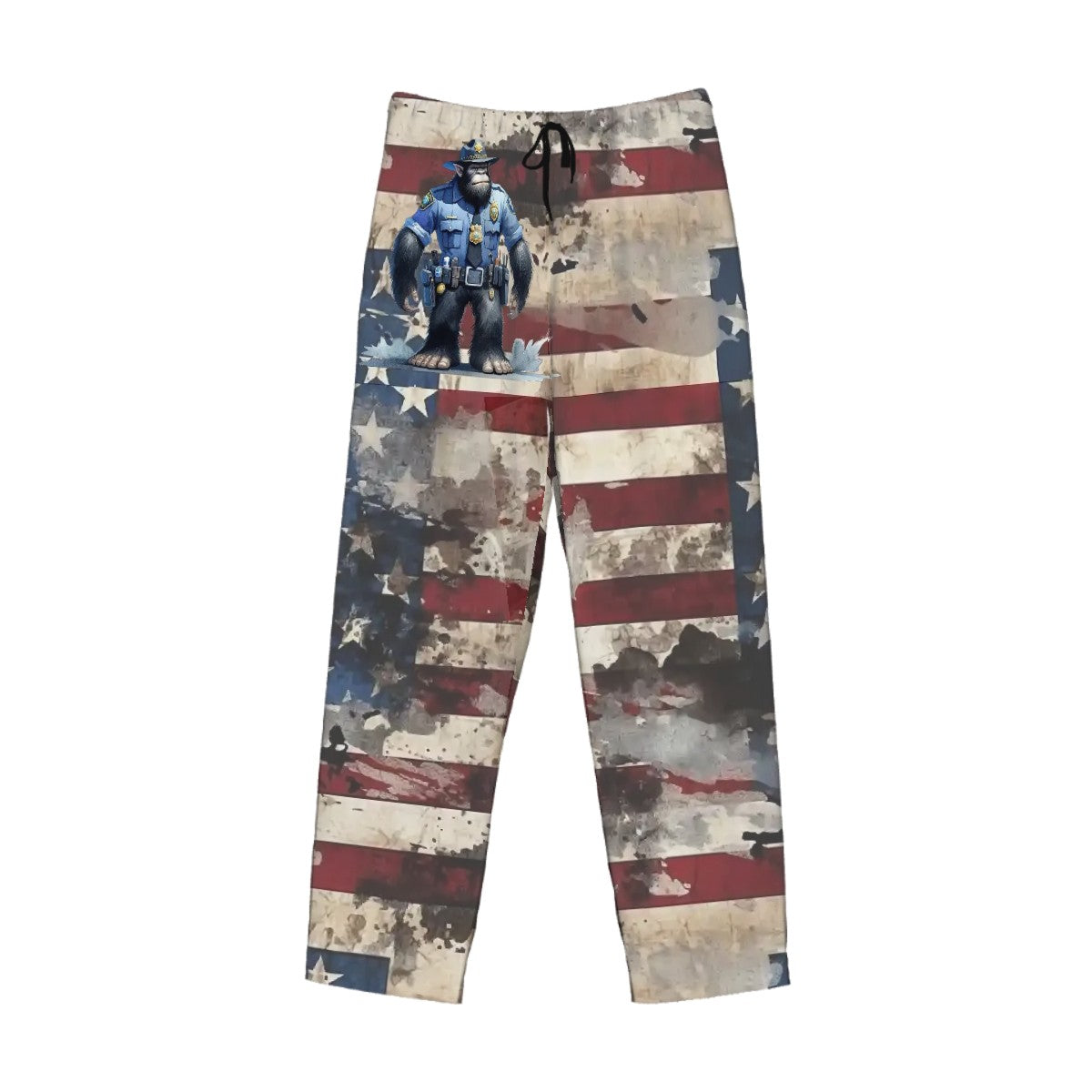 Bigfoot / Sasquatch Police Officer, Men’s Polyester, Drawstring, Pajama Pants