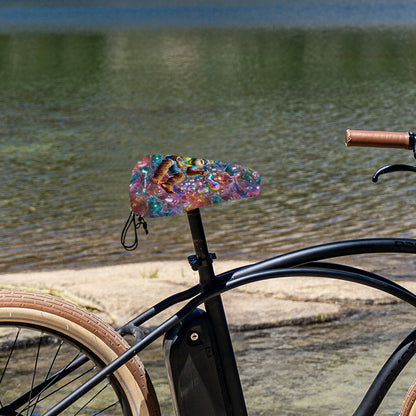 Hippie Bigfoot / Sasquatch Blowing Bubbles, Waterproof Bike Seat Cover