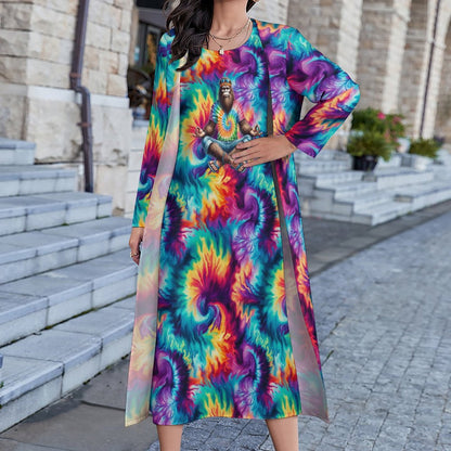 Hippie Bigfoot Sasquatch, Women’s Long Dress with Cardigan