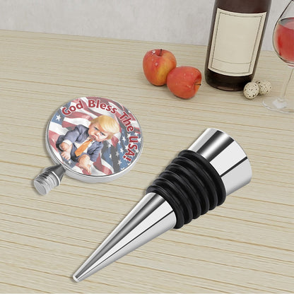 Baby Donald Trump "God bless the USA", Wine Bottle Stopper