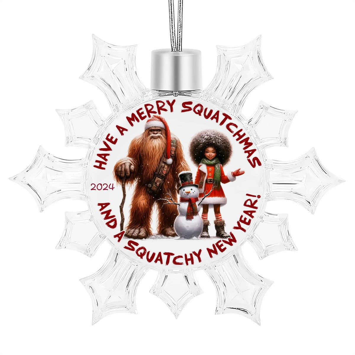 Bigfoot Sasquatch Christmas Snowflake Decorations "Have a Merry Squatchmas" 2