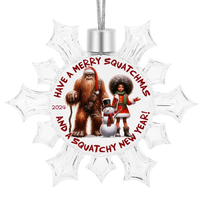 Bigfoot Sasquatch Christmas Snowflake Decorations "Have a Merry Squatchmas" 2