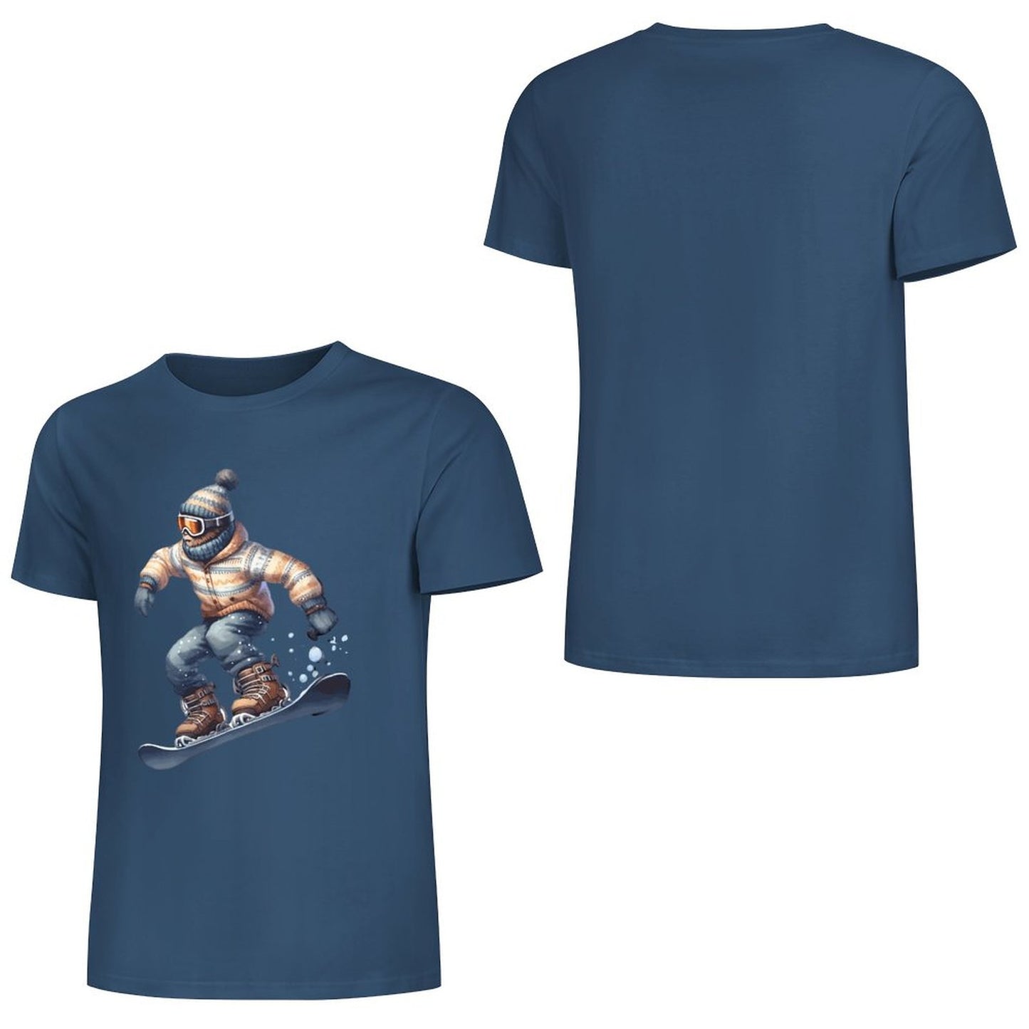 Bigfoot - Sasquatch Snowboarding Short Sleeve Cotton T-Shirt