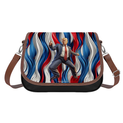 Donald Trump Dancing, Leather Shoulder Bag / Purse
