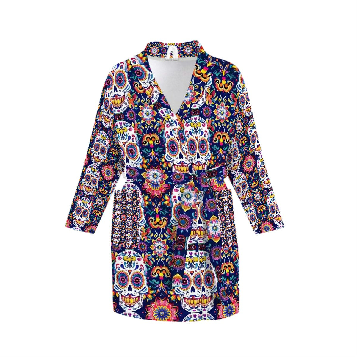 Day of the Dead Skulls, Women’s Bath Robe 33.5” Long