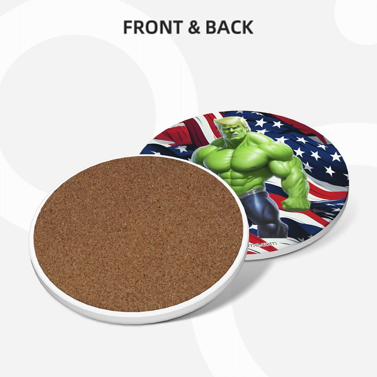 Donald Trump Superheroes, 6 Ceramic Coasters w metal stand