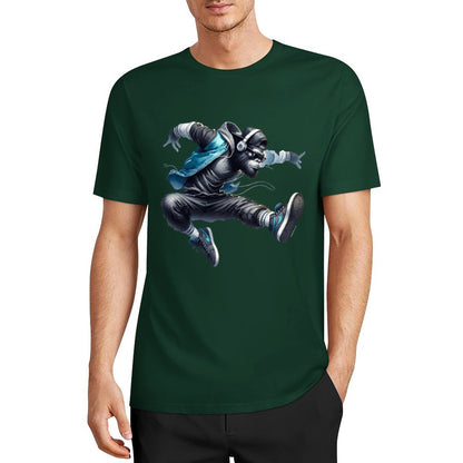 Bigfoot - Sasquatch Jumping Short Sleeve Cotton T-Shirt