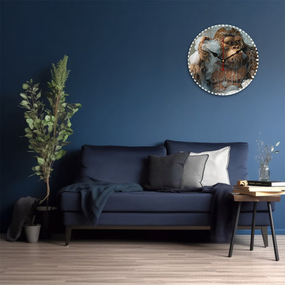 Bigfoot Sasquatch Bath, Wooden Wall Clock