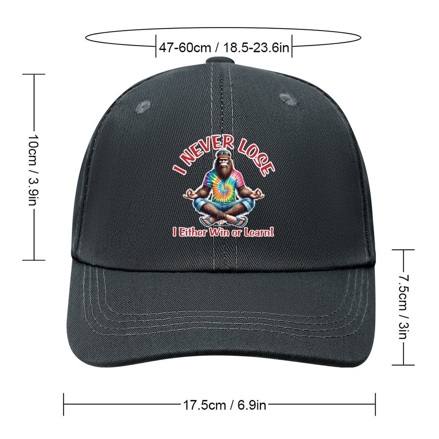 Bigfoot, Sasquatch “I never lose..", Baseball Cap – 8 Colors