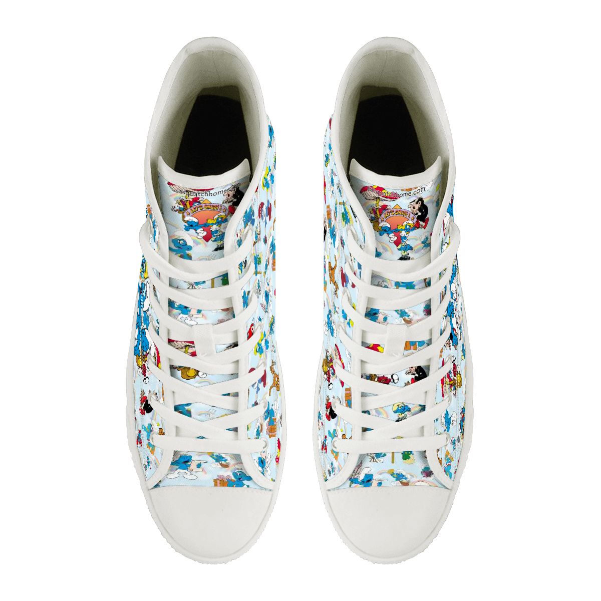 Smurf Design, Women's High Top Canvas Shoes