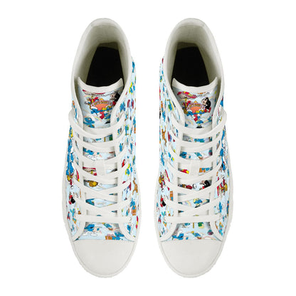 Smurf Design, Women's High Top Canvas Shoes