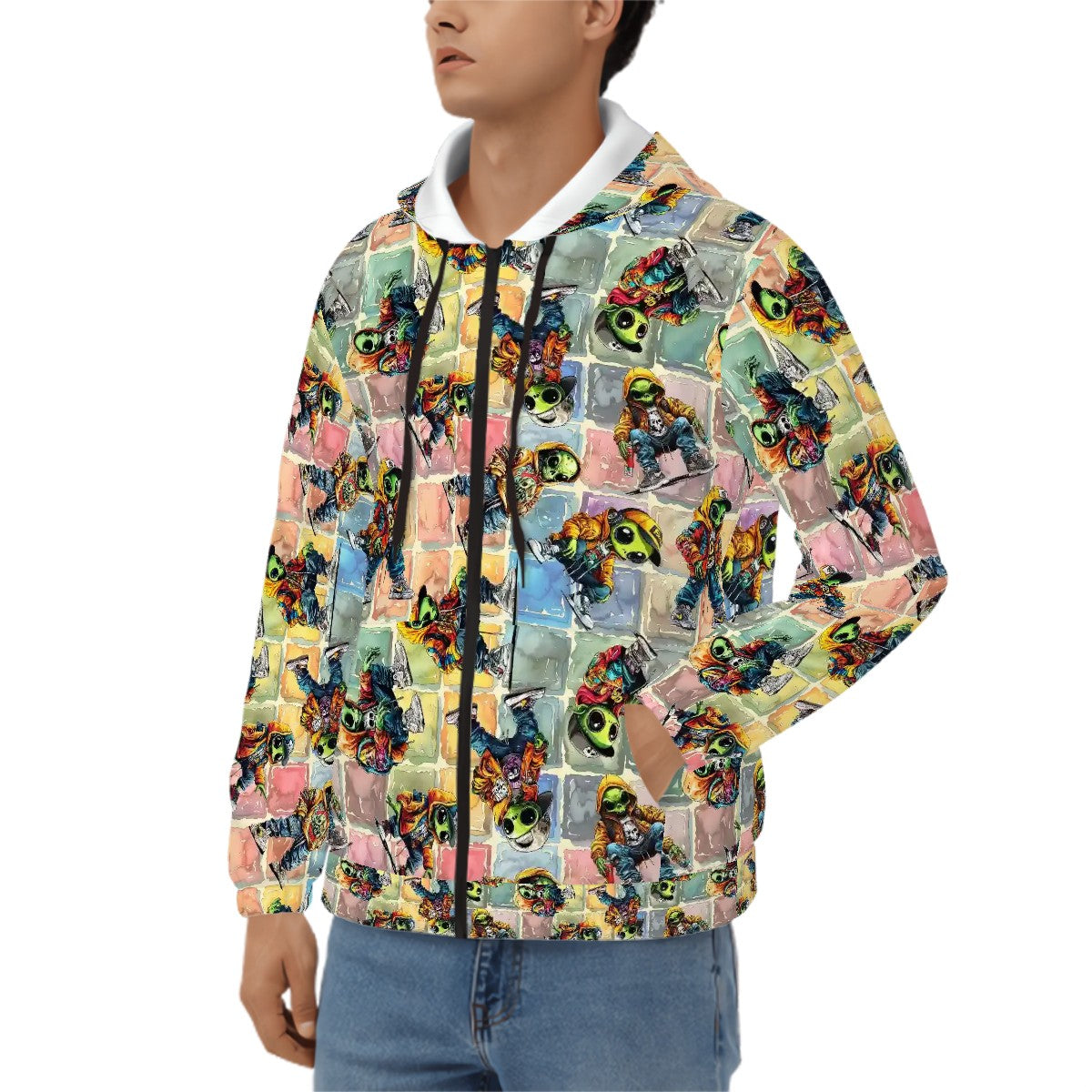 6 Awesome Alien Designs, Adult Zip Up Hoodie