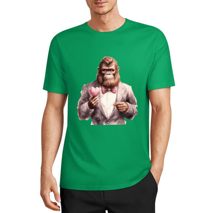 Bigfoot - Sasquatch Valentine Short Sleeve Cotton T-Shirt
