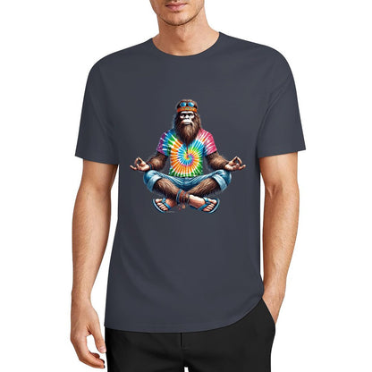 Bigfoot - Sasquatch Hippie Yoga Short Sleeve Cotton T-Shirt