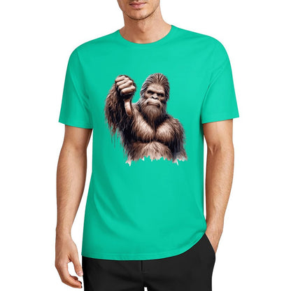 Bigfoot - Sasquatch Thumb Down Short Sleeve Cotton T-Shirt