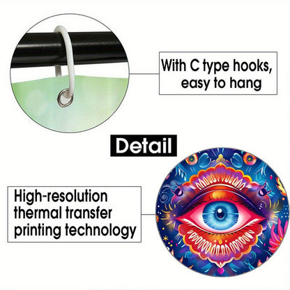 Psychedelic Eye Design, Waterproof Polyester Shower Curtain – Made in the USA – 70.8x70.8”