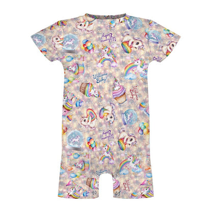 Welcome Baby Designs, Faux Cotton Short Sleeve Baby Bodysuit Romper